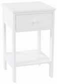 Options White 1 Drawer Petite Bedside Cabinet