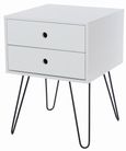 Options White 2 Drawer Bedside Cabinet with Hairpin Legs