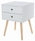 Options White 2 Drawer Bedside Cabinet with Wooden Legs 