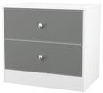 Padstow Grey and White Matt 2 Drawer Bedside Cabinet