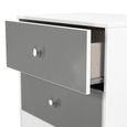 Padstow Grey and White Matt 2 Drawer Bedside Cabinet