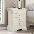 Paisley Cream Painted 3 Drawer Bedside Cabinet