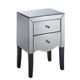 Palermo 2 Drawer Bedside Cabinet - Mirrored