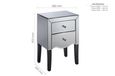 Palermo 2 Drawer Bedside Cabinet - Mirrored