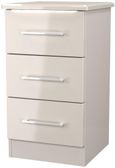 Paris Cashmere 3 Drawer Bedside Cabinet