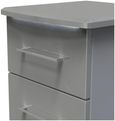 Paris Grey Gloss 2 Drawer Bedside Cabinet