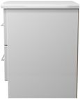 Paris White Gloss 2 Drawer Bedside Cabinet