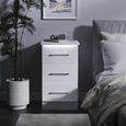 Paris White Gloss 3 Drawer Bedside Cabinet
