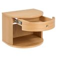 Paron Bedside Table - 1 Drawer - Oak - Wall Mounted - Floating