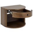 Paron Bedside Table - 1 Drawer - Smoked Oak - Wall Mounted - Floating