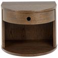 Paron Bedside Table - 1 Drawer - Smoked Oak - Wall Mounted - Floating