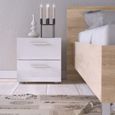 Pepe Oak Effect and White Gloss 2 Drawer Bedside Cabinet