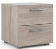 Pepe Truffle Oak Effect 2 Drawer Bedside Cabinet