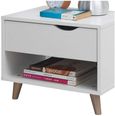 Perce White 1 Drawer Bedside Cabinet