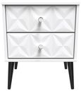 Pixel White 2 Drawer Bedside Cabinet