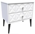Pixel White 2 Drawer Midi Bedside Table
