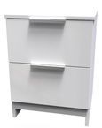 Plymouth White Gloss 2 Drawer Bedside Cabinet
