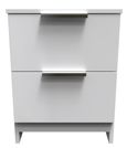 Plymouth White Gloss 2 Drawer Bedside Cabinet