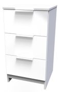 Plymouth White Gloss 3 Drawer Bedside Cabinet