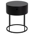 Polo Bedside Table - 1 Drawer - Round - Black Painted