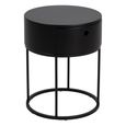 Polo Bedside Table - 1 Drawer - Round - Black Painted