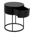 Polo Bedside Table - 1 Drawer - Round - Black Painted