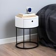 Polo Bedside Table - 1 Drawer - Round - White Painted