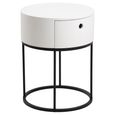 Polo Bedside Table - 1 Drawer - Round - White Painted