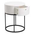 Polo Bedside Table - 1 Drawer - Round - White Painted
