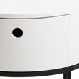Polo Bedside Table - 1 Drawer - Round - White Painted