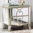 Pristina Bedside Cabinet - 2 Drawer - Champagne Mirrored
