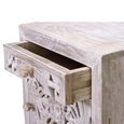 Quintana Bedside Cabinet - Washed Carved - Mango Wood - 1 Door