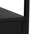 Randolf Bedside Table - 1 Drawer - Smoked Glass and Black
