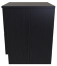 Rattan and Black Ash 2 Drawer Bedside Cabinet