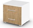Rauch Aditio 2 Drawer Bedside Cabinet - Alpine White and Artisan Oak