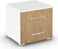 Rauch Aditio 2 Drawer Bedside Cabinet - Alpine White and Artisan Oak