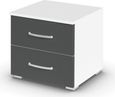 Rauch Aditio 2 Drawer Bedside Cabinet - Alpine White and Metallic Dark Grey
