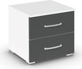 Rauch Aditio 2 Drawer Bedside Cabinet - Alpine White and Metallic Dark Grey
