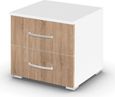 Rauch Aditio 2 Drawer Bedside Cabinet - Alpine White and Sonoma Oak