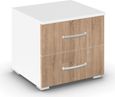 Rauch Aditio 2 Drawer Bedside Cabinet - Alpine White and Sonoma Oak