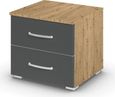 Rauch Aditio 2 Drawer Bedside Cabinet - Artisan Oak and Metallic Dark Grey