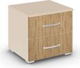 Rauch Aditio 2 Drawer Bedside Cabinet - Champagne and Artisan Oak
