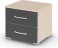 Rauch Aditio 2 Drawer Bedside Cabinet - Champagne and Metallic Dark Grey
