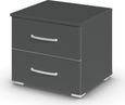 Rauch Aditio 2 Drawer Bedside Cabinet - Metallic Dark Grey