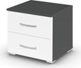 Rauch Aditio 2 Drawer Bedside Cabinet - Metallic Dark Grey and Alpine White