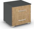 Rauch Aditio 2 Drawer Bedside Cabinet - Metallic Dark Grey and Artisan Oak