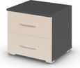 Rauch Aditio 2 Drawer Bedside Cabinet - Metallic Dark Grey and Champagne