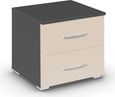Rauch Aditio 2 Drawer Bedside Cabinet - Metallic Dark Grey and Champagne