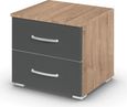 Rauch Aditio 2 Drawer Bedside Cabinet - Sonoma Oak and Metallic Dark Grey