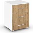 Rauch Aditio 3 Drawer Bedside Cabinet - Alpine White and Artisan Oak